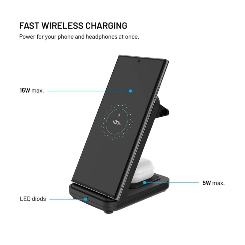 Statie de incarcare wireless Fixed 20W, negru, FIXPOS-U-BK