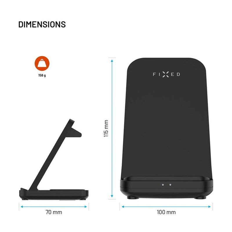 Statie de incarcare wireless Fixed 20W, negru, FIXPOS-U-BK