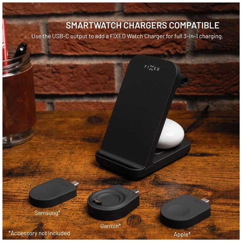 Statie de incarcare wireless Fixed 20W, negru, FIXPOS-U-BK