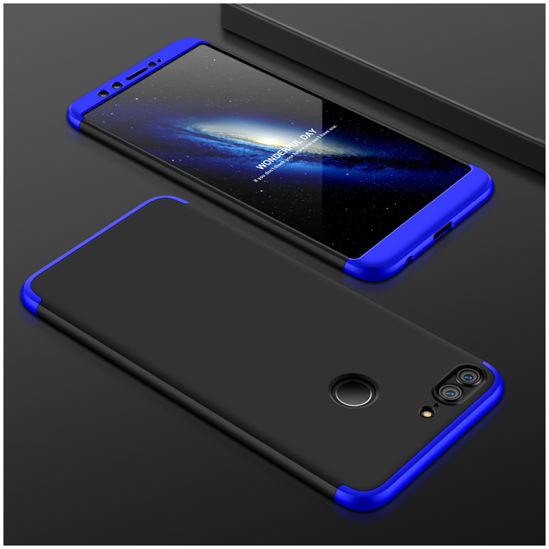 Husa Huawei Honor 9 Lite GKK 360 Full Cover Negru-Albastru