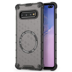 Husa transparenta Samsung Galaxy S10 Plus Techsuit HoneyComb Shield MagSafe, negru