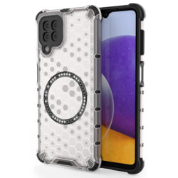 Husa transparenta Samsung Galaxy A22 5G Techsuit HoneyComb Shield MagSafe, alb