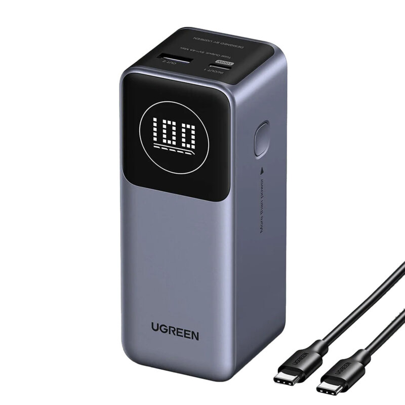 Baterie externa Fast Charging 100W, 12000mAh, Ugreen, gri, 35526B