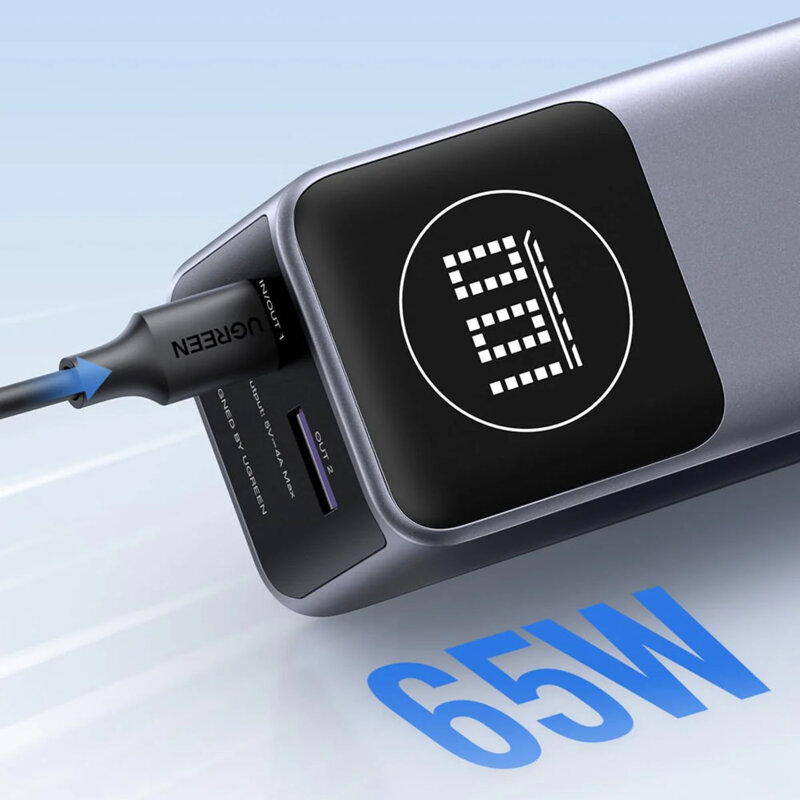 Baterie externa Fast Charging 100W, 12000mAh, Ugreen, gri, 35526B