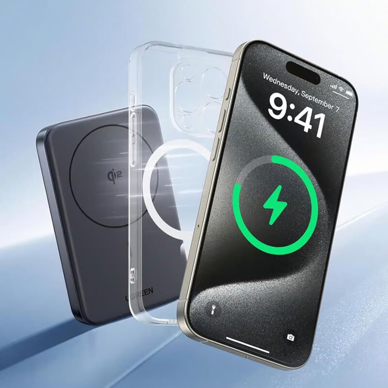 Power bank wireless 15W, 10000mAh, PD30W Ugreen, gri, 45763