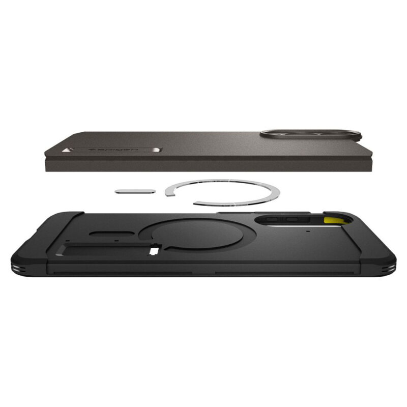 Husa Samsung Galaxy S25 Edge Spigen Tough Armor MagSafe, cenusiu