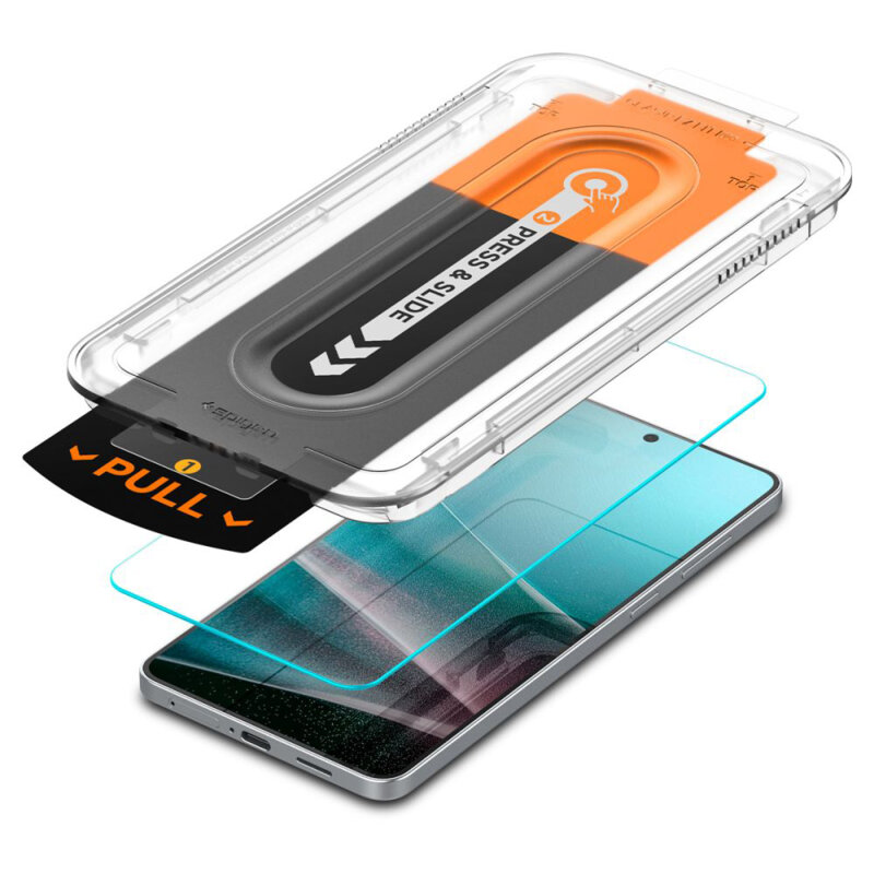 [Pachet 2x] Folie Samsung Galaxy S25 Edge Spigen Glas.tR EZ Fit Pro, transparenta