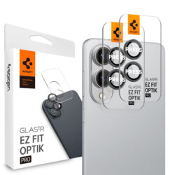 [Pachet 2x] Folie sticla camera Samsung Galaxy S25 Edge Spigen Glas.tR Optik EZ Fit Pro, negru