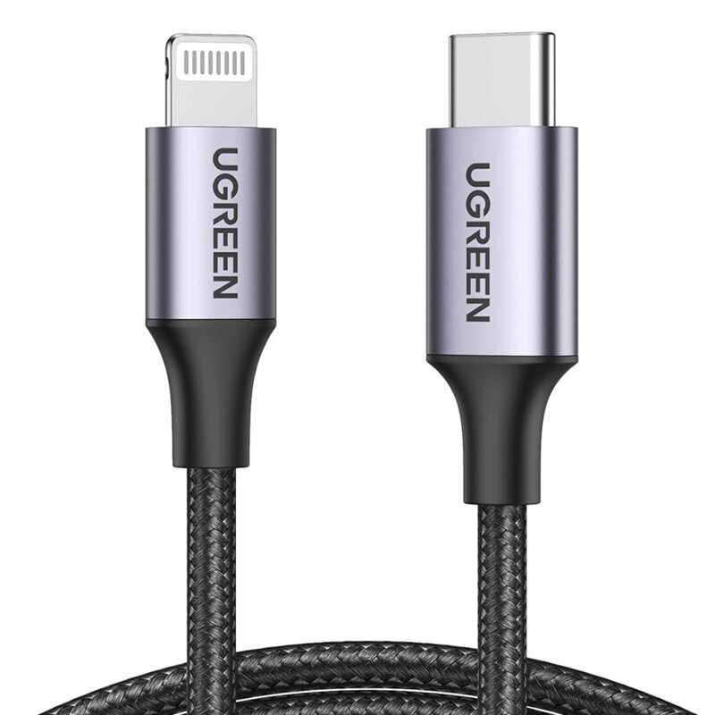 Cablu incarcare iPhone, Ugreen, 3A, 480Mbps, 1m, gri, 60759