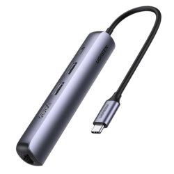 Hub Type-C la 2x USB, Type-C, HDMI, RJ45 Gigabit Ugreen, 10919