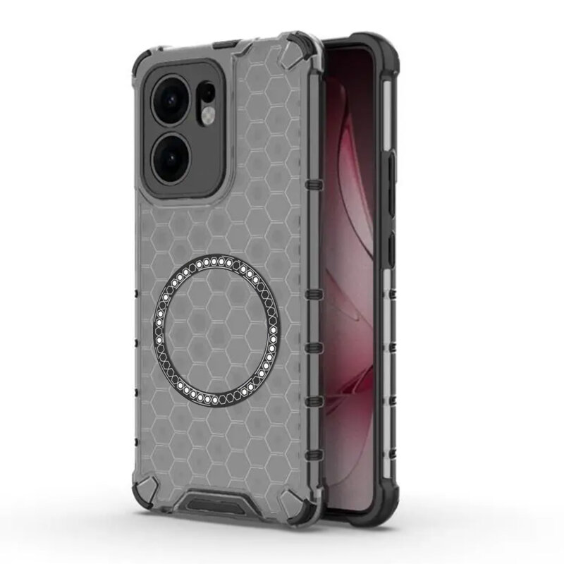 Husa transparenta Oppo Reno13 FS 5G Techsuit HoneyComb Shield MagSafe, negru