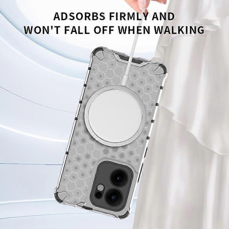 Husa transparenta Oppo Reno13 FS 5G Techsuit HoneyComb Shield MagSafe, negru