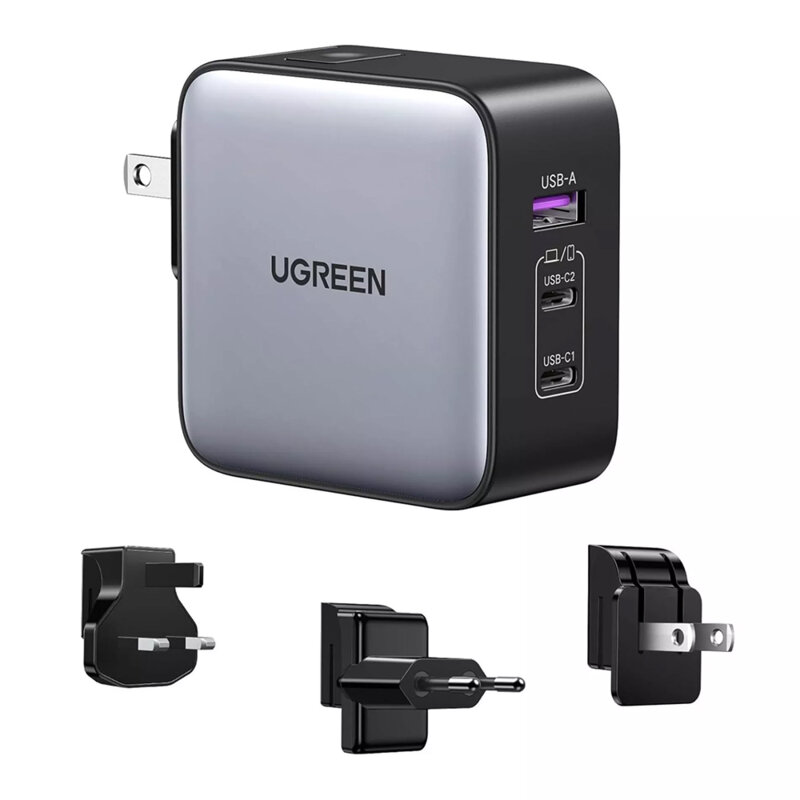 Incarcator GaN USB, 2x Type-C Ugreen, 90409, 65W, 3A, negru