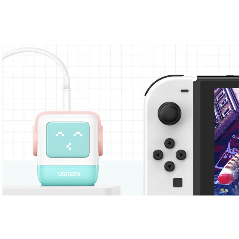 Incarcator GaN USB, tip C Fast Charge Ugreen, 65W, roz/bleu, 35855