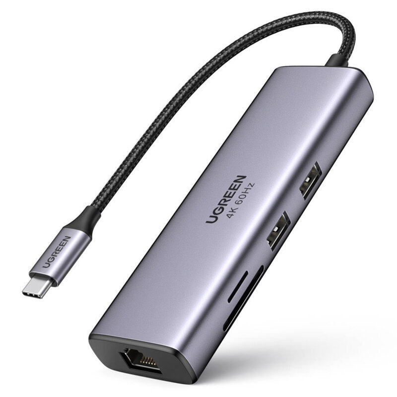 HUB 7in1 Type-C la USB, HDMI, Ethernet, SD/TF Ugreen, 0.2m, 60515