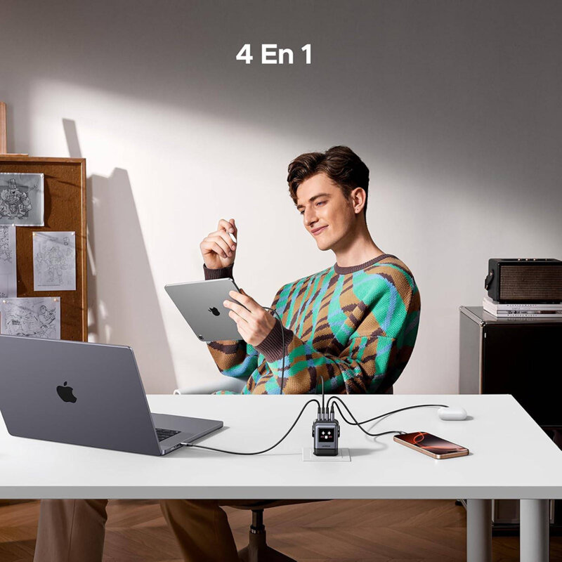 Incarcator GaN Type-C Super Fast Charge Ugreen, 100W, gri, 45515B