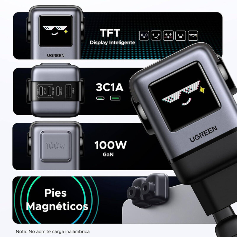 Incarcator GaN Type-C Super Fast Charge Ugreen, 100W, gri, 45515B