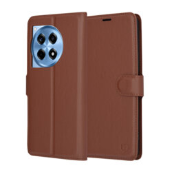 Husa OnePlus 12R Techsuit Leather Folio, maro