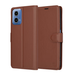 Husa Motorola Moto G34 Techsuit Leather Folio, maro
