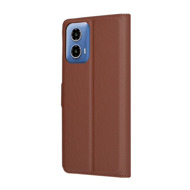 Husa Motorola Moto G34 Techsuit Leather Folio, maro