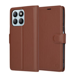 Husa Honor X8b Techsuit Leather Folio, maro