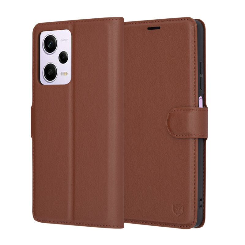 Husa Xiaomi Redmi Note 12 Pro 5G Techsuit Leather Folio, maro