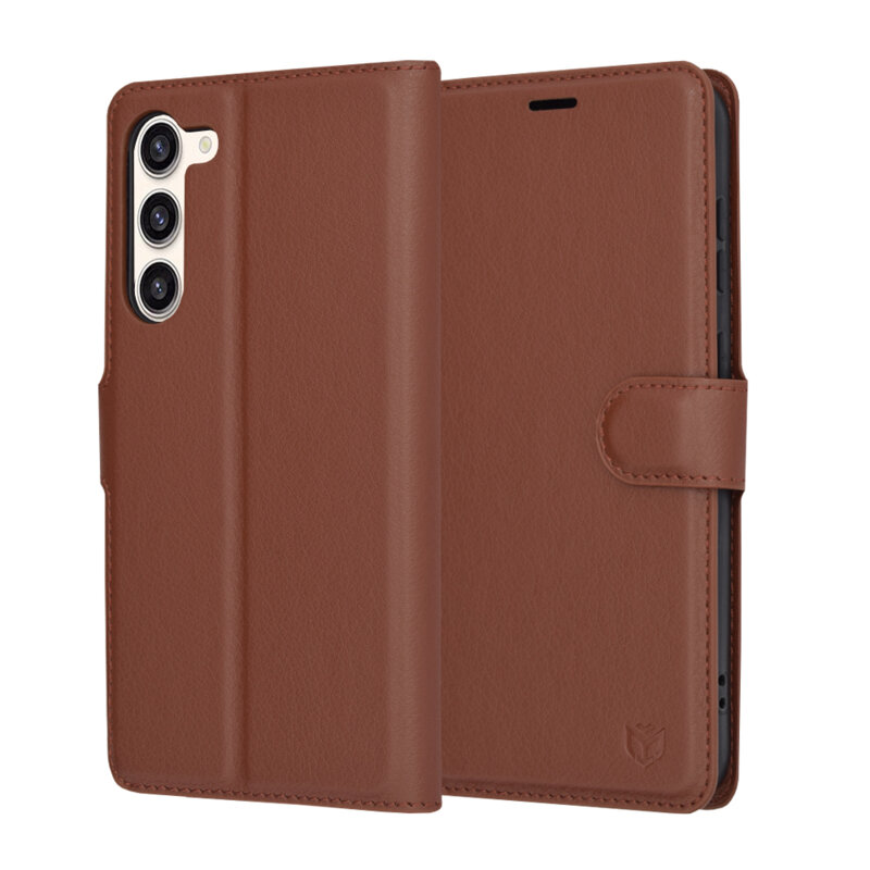 Husa Samsung Galaxy S23 Plus Techsuit Leather Folio, maro