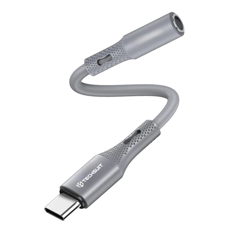 Adaptor audio premium, Type-C la Jack Techsuit SoundFleX AC1, gri
