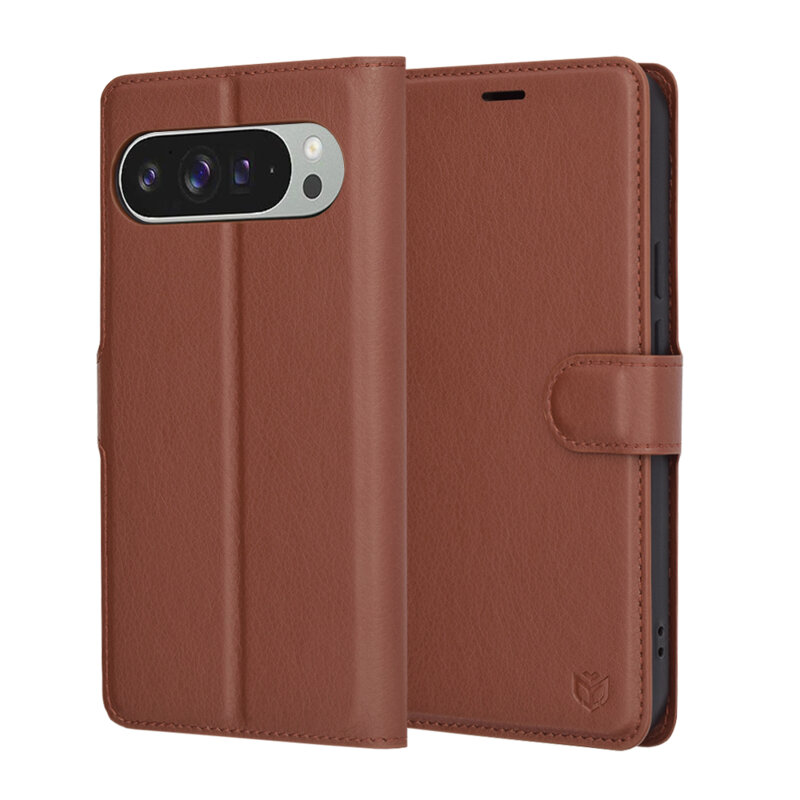 Husa Google Pixel 9 Pro XL Techsuit Leather Folio, maro
