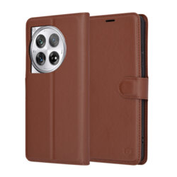 Husa OnePlus 12 Techsuit Leather Folio, maro