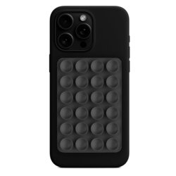 Suport adeziv cu ventuze pentru telefon Techsuit SC-PAD, gri inchis