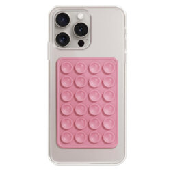 Suport adeziv cu ventuze pentru telefon Techsuit SPP-PAD, roz coral