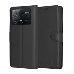 Husa Xiaomi Poco X6 Pro Techsuit Leather Folio, negru