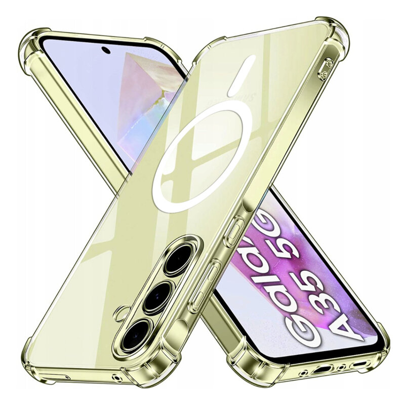 Husa Samsung Galaxy A35 5G Techsuit Shockproof Clear Silicone MagSafe, transparenta