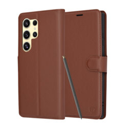 Husa Samsung Galaxy S24 Ultra Techsuit Leather Folio, maro