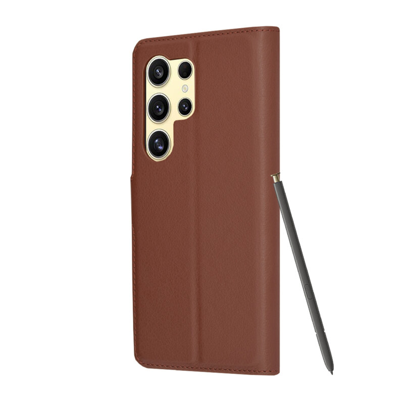 Husa Samsung Galaxy S24 Ultra Techsuit Leather Folio, maro