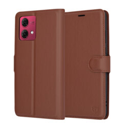 Husa Motorola Moto G84 Techsuit Leather Folio, maro