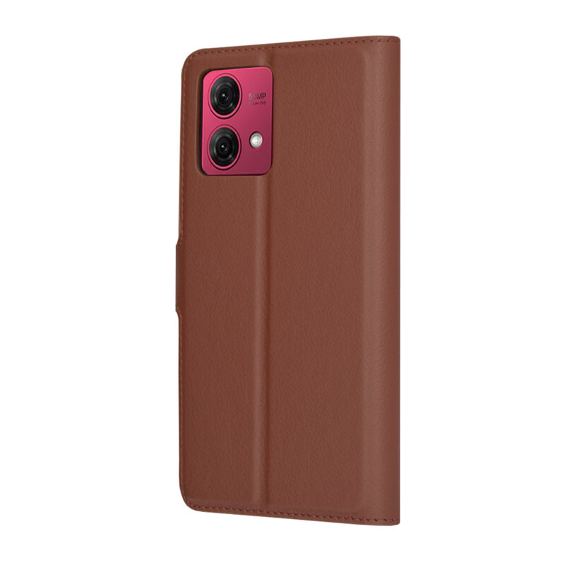 Husa Motorola Moto G84 Techsuit Leather Folio, maro