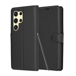Husa Samsung Galaxy S24 Ultra Techsuit Leather Folio, negru