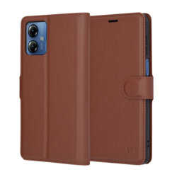 Husa Motorola Moto G14 Techsuit Leather Folio, maro