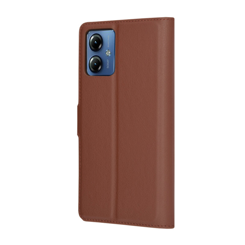 Husa Motorola Moto G14 Techsuit Leather Folio, maro