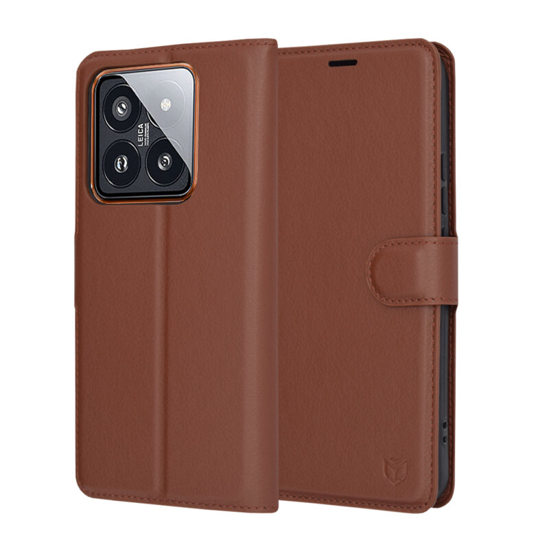 Husa Xiaomi 14 Pro Techsuit Leather Folio, maro