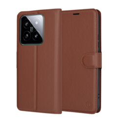 Husa Xiaomi 14 Techsuit Leather Folio, maro