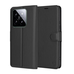 Husa Xiaomi 14 Techsuit Leather Folio, negru
