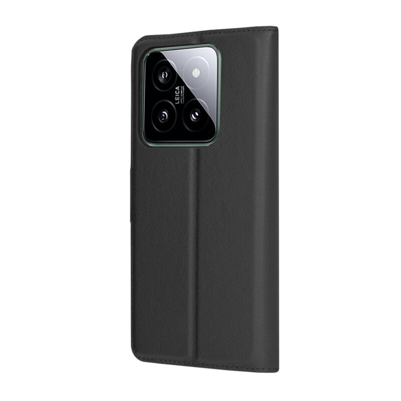 Husa Xiaomi 14 Techsuit Leather Folio, negru