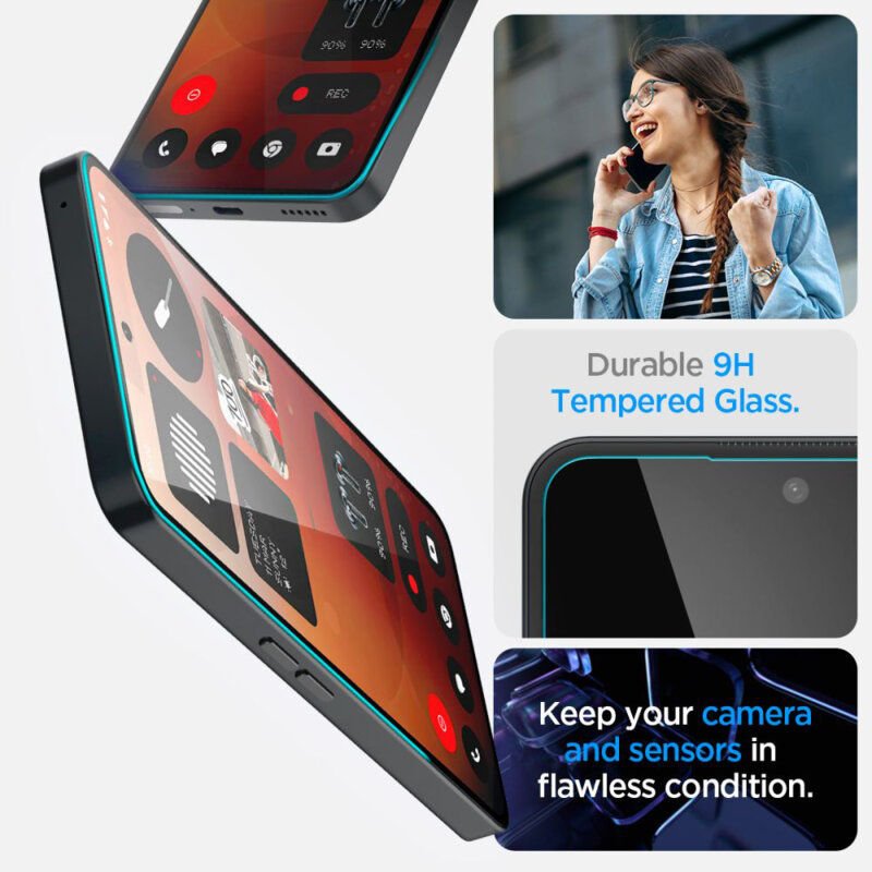 Folie Nothing Phone (3a) Pro Spigen Glas.tR EZ Fit, transparenta