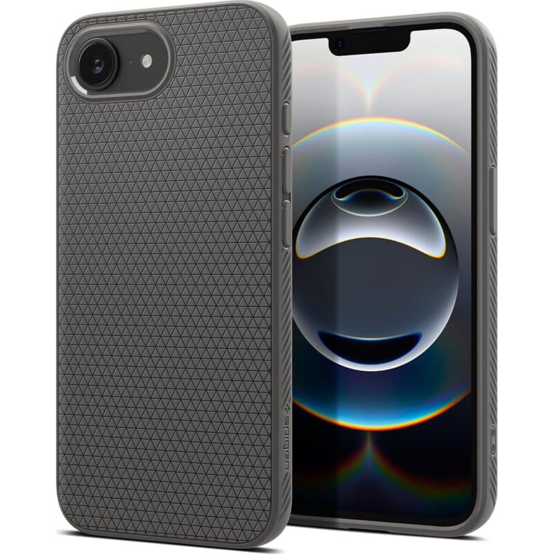 Husa iPhone 16e Spigen Liquid Air, cenusiu