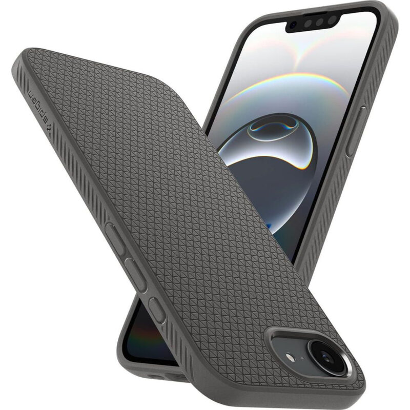 Husa iPhone 16e Spigen Liquid Air, cenusiu