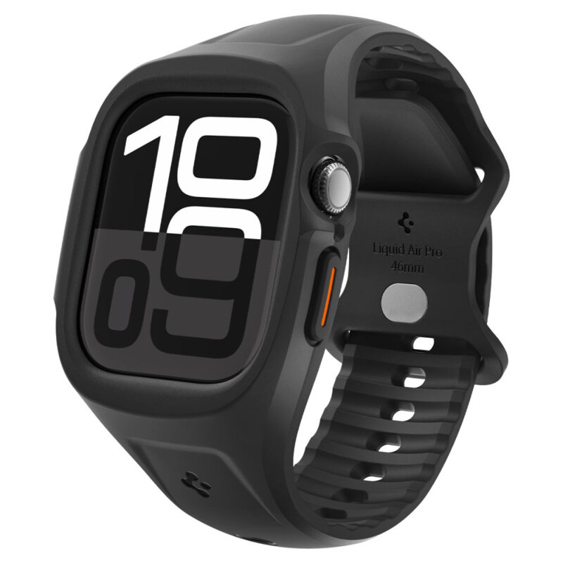 Husa Apple Watch 10 46mm Spigen Liquid Air Pro, negru