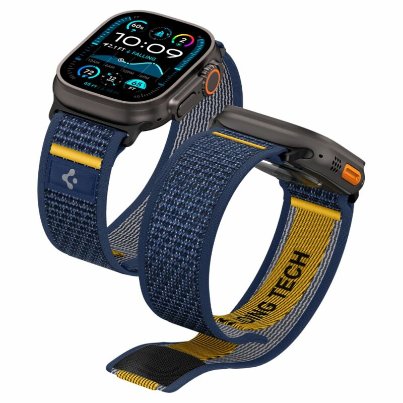 Curea Apple Watch 8 45mm Spigen Athlex Air, bleumarin
